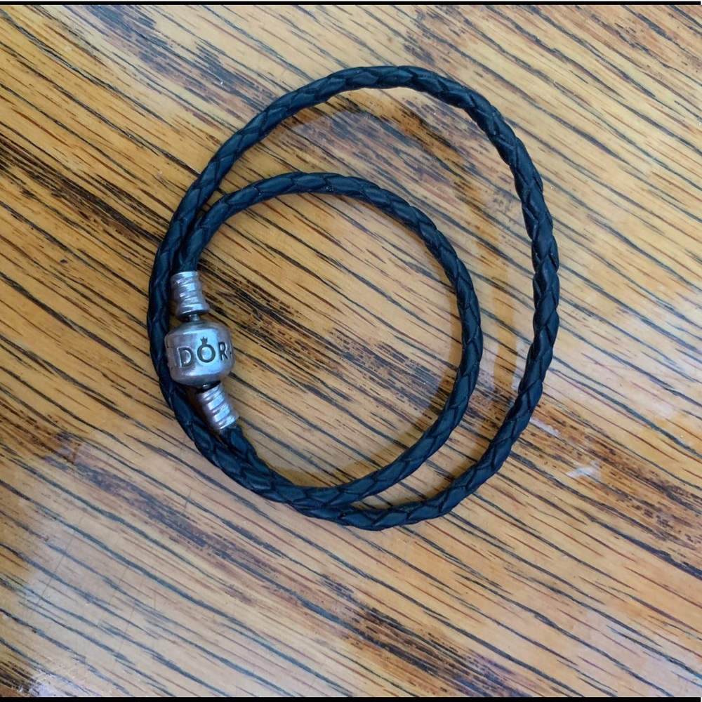 Pandora black double wrap bracelet